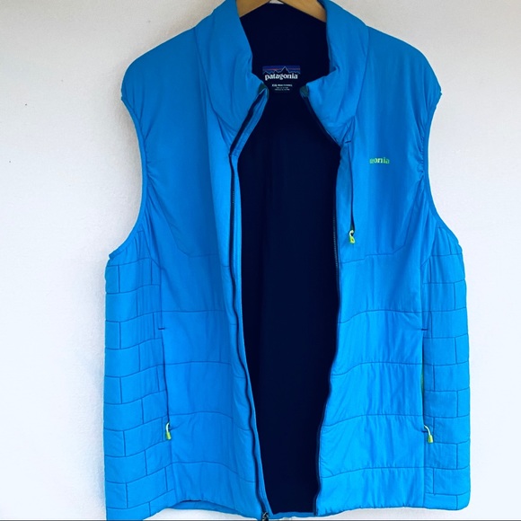PATAGONIA MENS XXL NANO-AIR VEST LIGHT BLUE/YELLOW - Picture 13 of 16